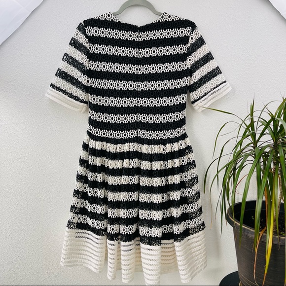 ALEXIS midi dress black white laced T-shirt dress bouffant prom formal casual - Picture 4 of 16